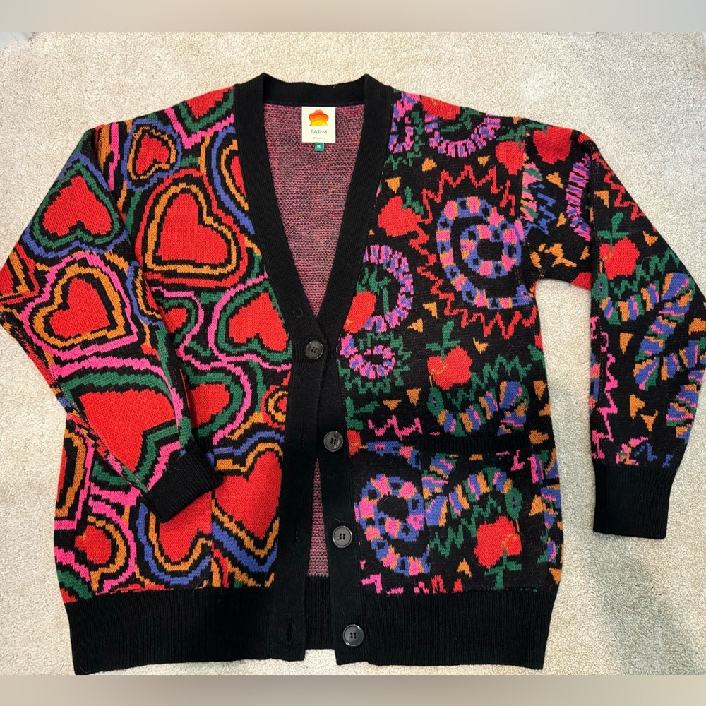 Farm Rio | Size XS Mixed Print Cardigan